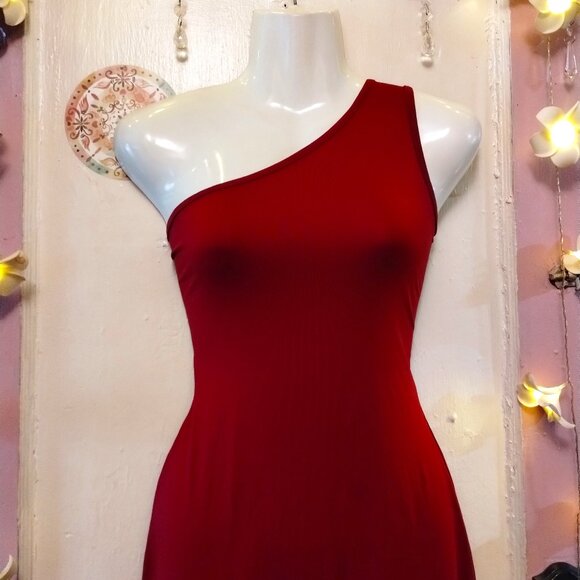 Red (M) One Shoulder Jumpsuit - Picture 1 of 5